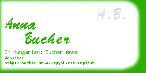 anna bucher business card